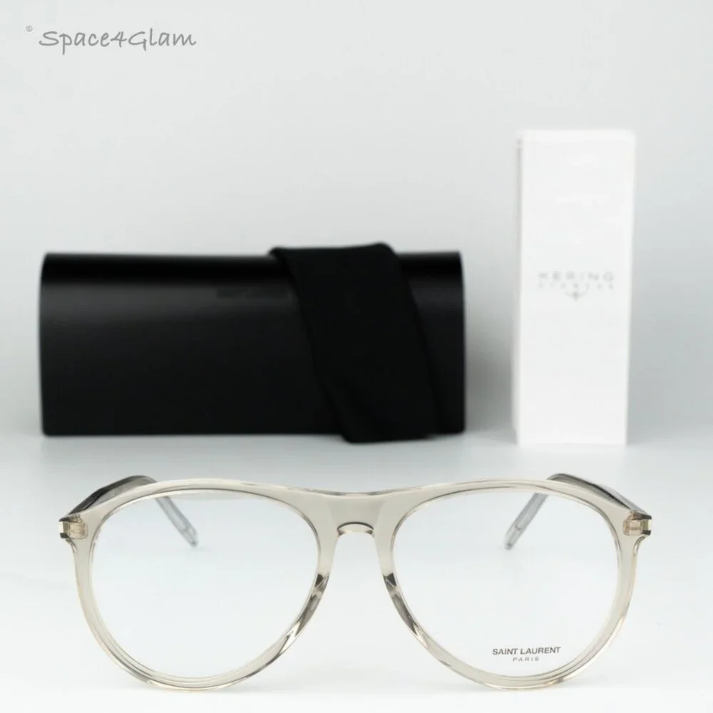 Saint Laurent Women Eyeglasses Trans Beige Demo Pilot SL667OPT 003 BRAND NEW